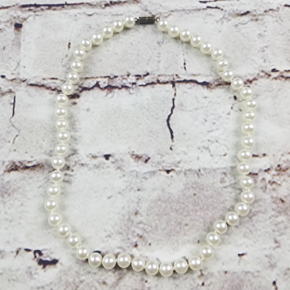 Faux Pearl Necklace Vintage Flapper Bride Preppy Classic Jewelry Wedding Fancy